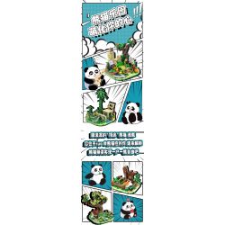 WELLEADZ 8103 non  LƯU TRỮ GẤU TRÚC HUA MENGMENG bộ đồ chơi xếp lắp ráp ghép mô hình