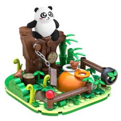 WELLEADZ 8101 non  LƯU TRỮ GẤU TRÚC MENGZILAN bộ đồ chơi xếp lắp ráp ghép mô hình