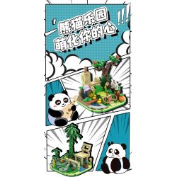 WELLEADZ 8100 non  LƯU TRỮ GẤU TRÚC CÂM bộ đồ chơi xếp lắp ráp ghép mô hình