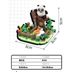 WELLEADZ 8100 non  LƯU TRỮ GẤU TRÚC CÂM bộ đồ chơi xếp lắp ráp ghép mô hình