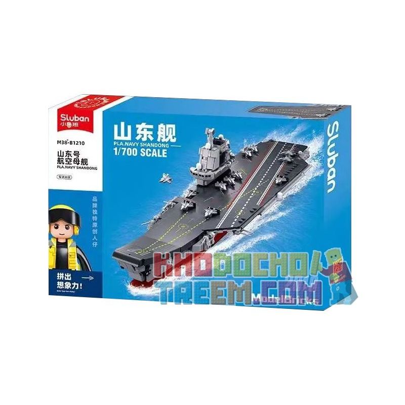 SLUBAN M38-B1210 B1210 1210 M38B1210 38-B1210 non  TÀU SÂN BAY SƠN ĐÔNG 1:700 tỷ lệ 1:700 bộ đồ chơi xếp lắp ráp ghép mô hình Military Army PLA.NAVY SHANDONG Quân Sự Bộ Đội