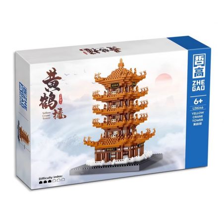 ZHEGAO LZ8246 8246 non  THÁP HẠC VÀNG bộ đồ chơi xếp lắp ráp ghép mô hình Creator YELLOW CRANE TOWER Sáng Tạo
