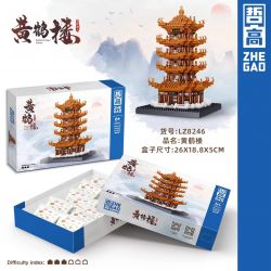 ZHEGAO LZ8246 8246 non  THÁP HẠC VÀNG bộ đồ chơi xếp lắp ráp ghép mô hình Creator YELLOW CRANE TOWER Sáng Tạo