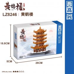 ZHEGAO LZ8246 8246 non  THÁP HẠC VÀNG bộ đồ chơi xếp lắp ráp ghép mô hình Creator YELLOW CRANE TOWER Sáng Tạo