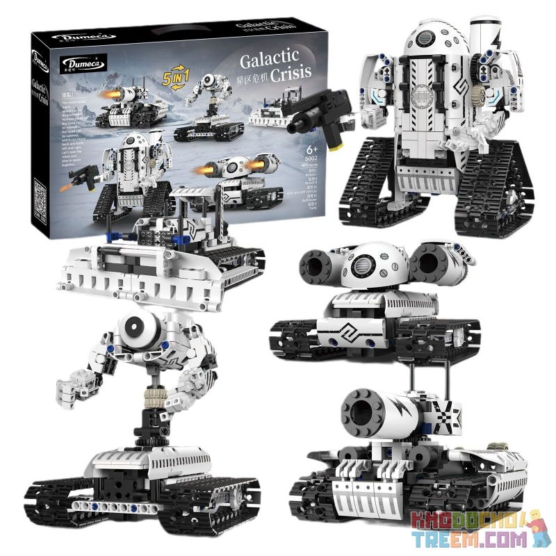 DOMICHA 5002 non  ROBOT XE TĂNG BIẾN HÌNH 5 STAR CRISIS ĐIỀU KHIỂN TỪ XA bộ đồ chơi xếp lắp ráp ghép mô hình  GALACTIC CRISIS Kỹ Thuật Công Nghệ Cao Mô Hình Phương Tiện 495 khối