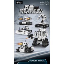 DOMICHA 5002 non  ROBOT XE TĂNG BIẾN HÌNH 5 STAR CRISIS ĐIỀU KHIỂN TỪ XA bộ đồ chơi xếp lắp ráp ghép mô hình  GALACTIC CRISIS Kỹ Thuật Công Nghệ Cao Mô Hình Phương Tiện 495 khối