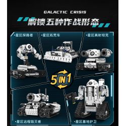 DOMICHA 5002 non  ROBOT XE TĂNG BIẾN HÌNH 5 STAR CRISIS ĐIỀU KHIỂN TỪ XA bộ đồ chơi xếp lắp ráp ghép mô hình  GALACTIC CRISIS Kỹ Thuật Công Nghệ Cao Mô Hình Phương Tiện 495 khối