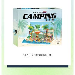 BALODY 21170 non  KHU NGHỈ DƯỠNG BÊN BỜ BIỂN bộ đồ chơi xếp lắp ráp ghép mô hình CAMPING 1293 khối