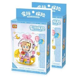 LOZ 8828 non  CUỘC PHIÊU LƯU GIỮA CÁC VÌ SAO CÔ GÁI HÀNH GIA bộ đồ chơi xếp lắp ráp ghép mô hình SPACE EXPLORATION ASTRONAUT GIRL