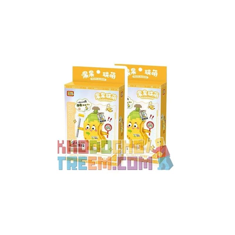 LOZ 8820 non  GUOGUO LIANMENG CẤM MÀU XANH CHUỐI bộ đồ chơi xếp lắp ráp ghép mô hình FRUITS ALLIANCE