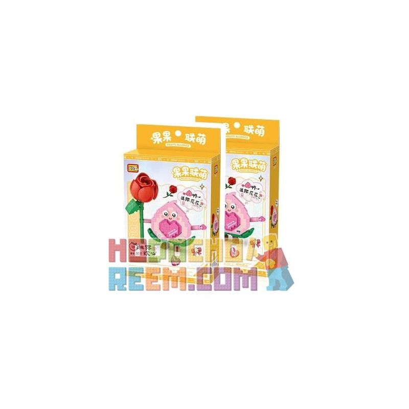 LOZ 8818 non  TRÁI CÂY VÀ LIAN MENG QUẢ ĐÀO KHIẾN BẠN HẠNH PHÚC bộ đồ chơi xếp lắp ráp ghép mô hình FRUITS ALLIANCE