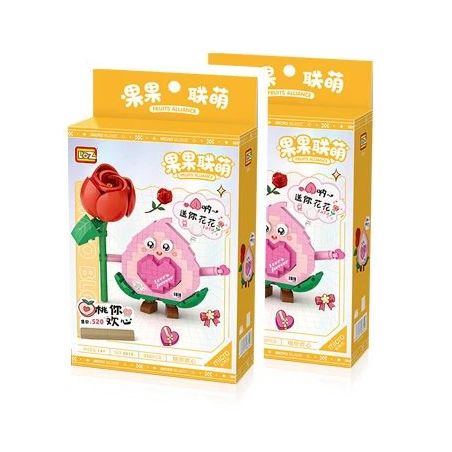 LOZ 8818 non  TRÁI CÂY VÀ LIAN MENG QUẢ ĐÀO KHIẾN BẠN HẠNH PHÚC bộ đồ chơi xếp lắp ráp ghép mô hình FRUITS ALLIANCE