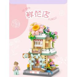 LOZ 8816 non  CHẾ ĐỘ XEM PHỐ THU NHỎ CỬA HÀNG HOA bộ đồ chơi xếp lắp ráp ghép mô hình FLORIST