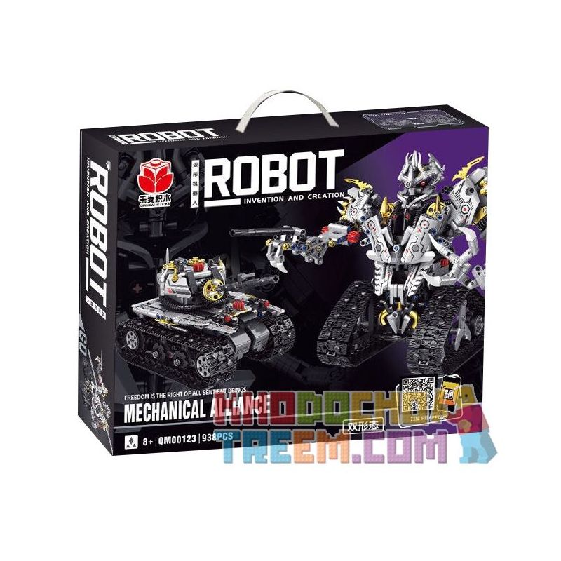 QIANMAI QM00123 00123 non  XE CÔNG NGHỆ BIẾN HÌNH ROBOT KHOA HỌC VÀ GIÁO DỤC bộ đồ chơi xếp lắp ráp ghép mô hình  ROBOT MECHANICAL ALLIANCE Kỹ Thuật Công Nghệ Cao Mô Hình Phương Tiện 938 khối