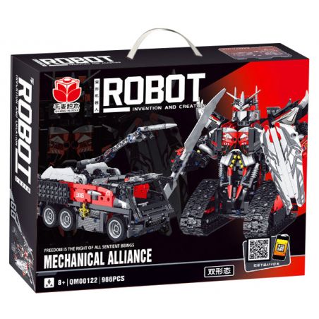 QIANMAI QM00122 00122 non  XE CÔNG NGHỆ BIẾN HÌNH ROBOT KHOA HỌC VÀ GIÁO DỤC bộ đồ chơi xếp lắp ráp ghép mô hình  ROBOT MECHANICAL ALLIANCE Kỹ Thuật Công Nghệ Cao Mô Hình Phương Tiện 966 khối