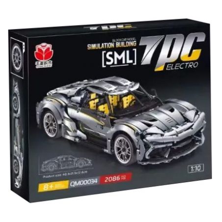 QIANMAI QM00034 00034 non  KOENIGSEGG tỷ lệ 1:10 bộ đồ chơi xếp lắp ráp ghép mô hình  SML 7PC ELECTRO Kỹ Thuật Công Nghệ Cao Mô Hình Phương Tiện 2086 khối