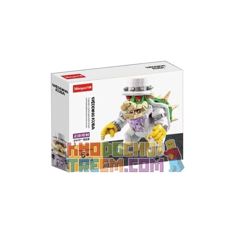 WANGAO 288004 non  VÁY CƯỚI VUA MÁT MẺ bộ đồ chơi xếp lắp ráp ghép mô hình Super Mario WEDDING KUBA Thợ Sửa Ống Nước