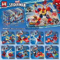 MG 608 non  NHỮNG SỰ KẾT HỢP TUYỆT VỜI CỦA SPIDER-MAN MECHA 8 bộ đồ chơi xếp lắp ráp ghép mô hình Super Heroes Siêu Nhân Anh Hùng 346 khối