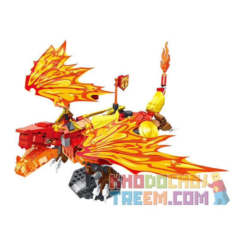 JIESTAR JJ9019 9019 non  RỒNG MA LỬA bộ đồ chơi xếp lắp ráp ghép mô hình FIRE DRAGON 409 khối