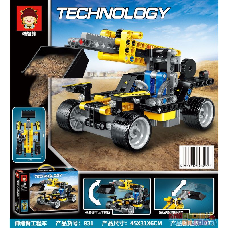 RUIZHIBEE 831 non  XE KỸ THUẬT CÁNH TAY KÍNH THIÊN VĂN bộ đồ chơi xếp lắp ráp ghép mô hình  Kỹ Thuật Công Nghệ Cao Mô Hình Phương Tiện 273 khối