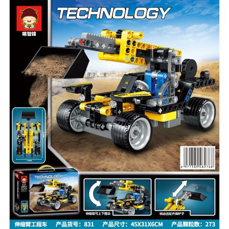 RUIZHIBEE 831 non  XE KỸ THUẬT CÁNH TAY KÍNH THIÊN VĂN bộ đồ chơi xếp lắp ráp ghép mô hình  Kỹ Thuật Công Nghệ Cao Mô Hình Phương Tiện 273 khối