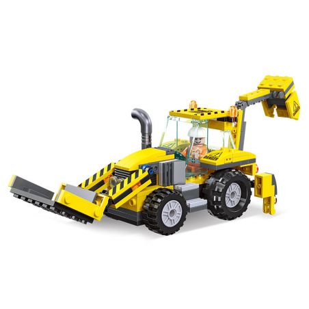 JIESTAR 51024 non  UNIVERSAL CITY MÁY XÚC LẬT bộ đồ chơi xếp lắp ráp ghép mô hình CITY GLOBAL BACKHOE LOADER Thành Phố 208 khối
