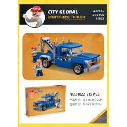JIESTAR 51022 non  THÀNH PHỐ VŨ TRỤ TRAILER XÂY DỰNG bộ đồ chơi xếp lắp ráp ghép mô hình City CITY GLOBAL ENGINEERING TRAILER 215 khối