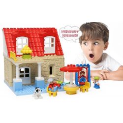 HYSTOYS HONGYUANSHENG AOLEDUOTOYS HG-1420 1420 HG1420 Xếp hình kiểu    Family House Nhà Bà Nội 42 khối