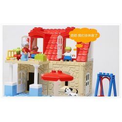 HYSTOYS HONGYUANSHENG AOLEDUOTOYS HG-1420 1420 HG1420 Xếp hình kiểu    Family House Nhà Bà Nội 42 khối