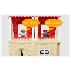 HYSTOYS HONGYUANSHENG AOLEDUOTOYS HG-1420 1420 HG1420 Xếp hình kiểu    Family House Nhà Bà Nội 42 khối