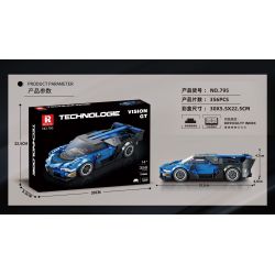 REOBRIX 795 non  XE THỂ THAO BUGATTI VISION GT bộ đồ chơi xếp lắp ráp ghép mô hình Speed Champions Racing Cars Đua Xe Công Thức 356 khối