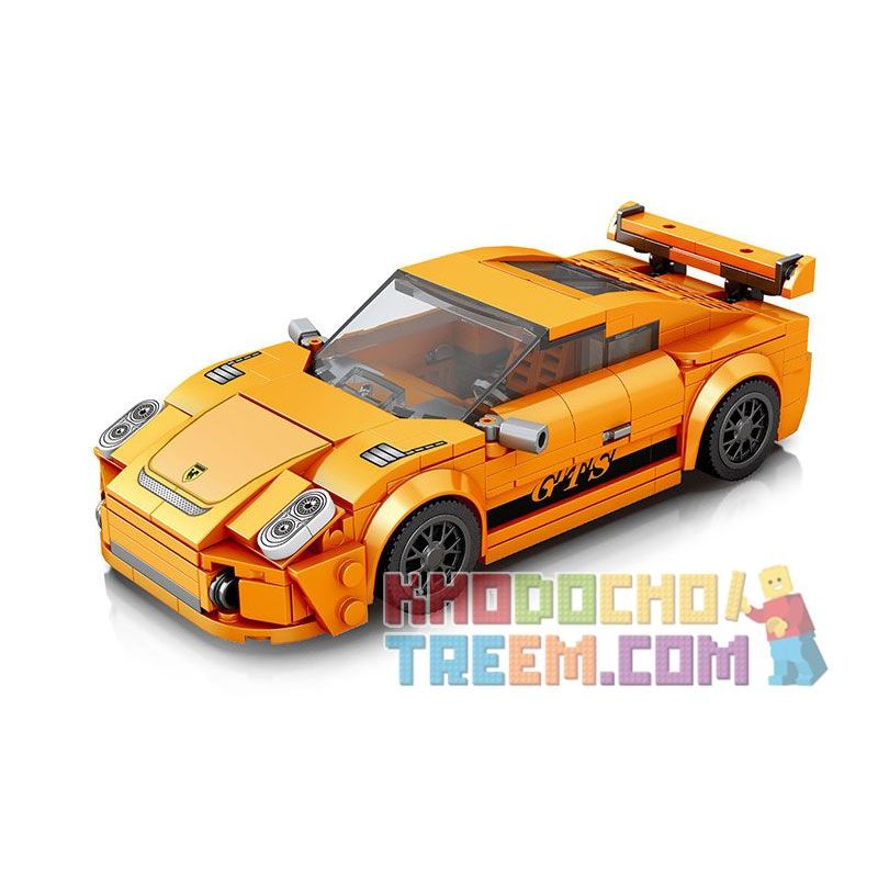 REOBRIX 791 non  XE THỂ THAO MÀU CAM tỷ lệ 1:24 bộ đồ chơi xếp lắp ráp ghép mô hình Speed Champions Racing Cars 911 GT3 Đua Xe Công Thức 338 khối