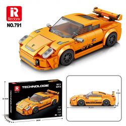 REOBRIX 791 non  XE THỂ THAO MÀU CAM tỷ lệ 1:24 bộ đồ chơi xếp lắp ráp ghép mô hình Speed Champions Racing Cars 911 GT3 Đua Xe Công Thức 338 khối