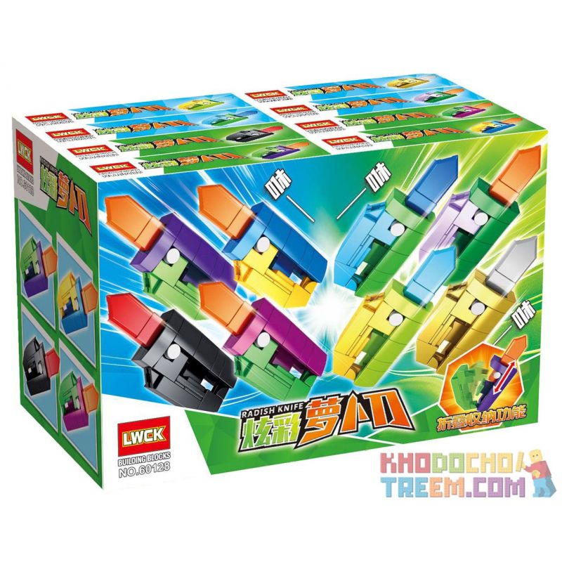 LWCK 60128 non  DAO CÀ RỐT ĐẦY MÀU SẮC bộ đồ chơi xếp lắp ráp ghép mô hình Creator RADISH KNIFE Sáng Tạo 61 khối