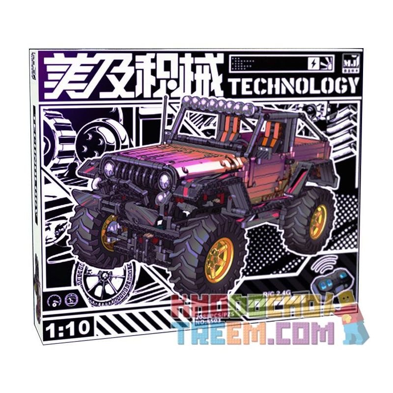 BEAUTIFUL AND 8503 non  XE ĐỊA HÌNH CHUYỂN MÀU JEEP WRANGLER SƠN MẠ ĐIỆN VÀNG TÍM tỷ lệ 1:10 bộ đồ chơi xếp lắp ráp ghép mô hình  Kỹ Thuật Công Nghệ Cao Mô Hình Phương Tiện 2088 khối