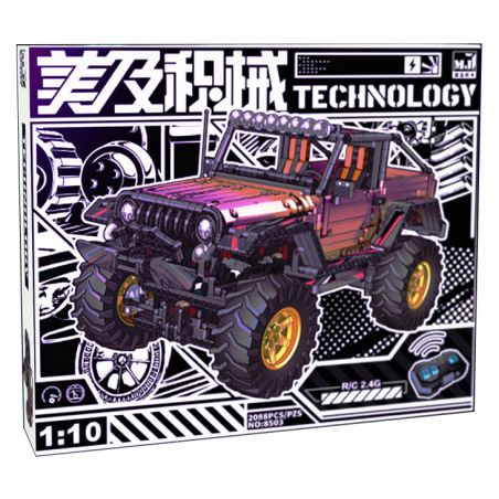 BEAUTIFUL AND 8503 non  XE ĐỊA HÌNH CHUYỂN MÀU JEEP WRANGLER SƠN MẠ ĐIỆN VÀNG TÍM tỷ lệ 1:10 bộ đồ chơi xếp lắp ráp ghép mô hình  Kỹ Thuật Công Nghệ Cao Mô Hình Phương Tiện 2088 khối