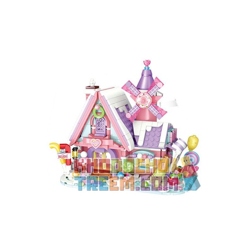 GUDI 52008 non  NGÔI NHÀ MƠ ƯỚC KẸO bộ đồ chơi xếp lắp ráp ghép mô hình DREAM HOUSE 547 khối