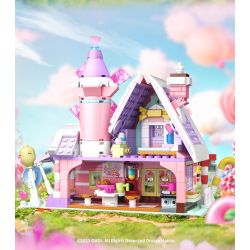 GUDI 52008 non  NGÔI NHÀ MƠ ƯỚC KẸO bộ đồ chơi xếp lắp ráp ghép mô hình DREAM HOUSE 547 khối
