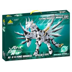 Bozhi 8092 non  AI-X NGỰA TRẮNG CÓ CÁNH BAY LÊN THIẾT BỊ DI ĐỘNG TỐC bộ đồ chơi xếp lắp ráp ghép mô hình AI-X SOARING WITH OPEN WINGS 2150 khối