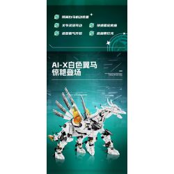 Bozhi 8092 non  AI-X NGỰA TRẮNG CÓ CÁNH BAY LÊN THIẾT BỊ DI ĐỘNG TỐC bộ đồ chơi xếp lắp ráp ghép mô hình AI-X SOARING WITH OPEN WINGS 2150 khối