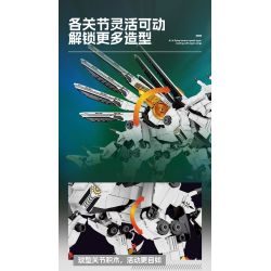 Bozhi 8092 non  AI-X NGỰA TRẮNG CÓ CÁNH BAY LÊN THIẾT BỊ DI ĐỘNG TỐC bộ đồ chơi xếp lắp ráp ghép mô hình AI-X SOARING WITH OPEN WINGS 2150 khối