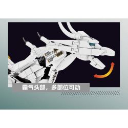 Bozhi 8092 non  AI-X NGỰA TRẮNG CÓ CÁNH BAY LÊN THIẾT BỊ DI ĐỘNG TỐC bộ đồ chơi xếp lắp ráp ghép mô hình AI-X SOARING WITH OPEN WINGS 2150 khối