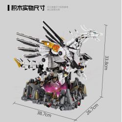 Bozhi 8092 non  AI-X NGỰA TRẮNG CÓ CÁNH BAY LÊN THIẾT BỊ DI ĐỘNG TỐC bộ đồ chơi xếp lắp ráp ghép mô hình AI-X SOARING WITH OPEN WINGS 2150 khối