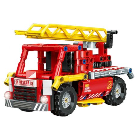 RUIZHIBEE 851 non  SIÊU XE CỨU HỎA bộ đồ chơi xếp lắp ráp ghép mô hình  SUPER FIRE TRUCK Kỹ Thuật Công Nghệ Cao Mô Hình Phương Tiện 232 khối