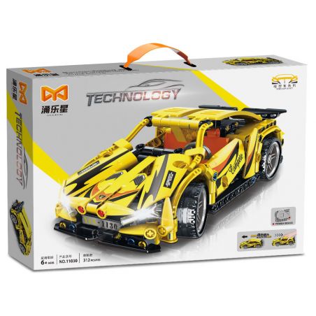 YONGLEXING 11030 non  XE KÉO LÙI MÀU VÀNG bộ đồ chơi xếp lắp ráp ghép mô hình  Kỹ Thuật Công Nghệ Cao Mô Hình Phương Tiện 312 khối