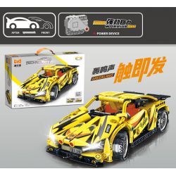 YONGLEXING 11030 non  XE KÉO LÙI MÀU VÀNG bộ đồ chơi xếp lắp ráp ghép mô hình  Kỹ Thuật Công Nghệ Cao Mô Hình Phương Tiện 312 khối