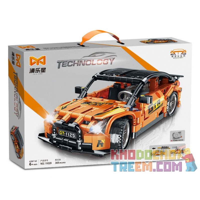 YONGLEXING 11029 non  XE KÉO LÙI MÀU CAM bộ đồ chơi xếp lắp ráp ghép mô hình  Kỹ Thuật Công Nghệ Cao Mô Hình Phương Tiện 365 khối