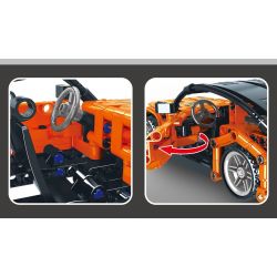 YONGLEXING 11029 non  XE KÉO LÙI MÀU CAM bộ đồ chơi xếp lắp ráp ghép mô hình  Kỹ Thuật Công Nghệ Cao Mô Hình Phương Tiện 365 khối