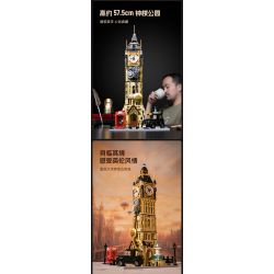 PANTASY 85008 non  CÔNG VIÊN THÁP ĐỒNG HỒ STEAMPUNK bộ đồ chơi xếp lắp ráp ghép mô hình Creator STEAMPUNK CLOCK TOWER PARK Sáng Tạo 2460 khối