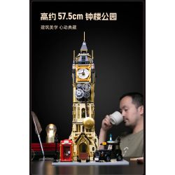 PANTASY 85008 non  CÔNG VIÊN THÁP ĐỒNG HỒ STEAMPUNK bộ đồ chơi xếp lắp ráp ghép mô hình Creator STEAMPUNK CLOCK TOWER PARK Sáng Tạo 2460 khối